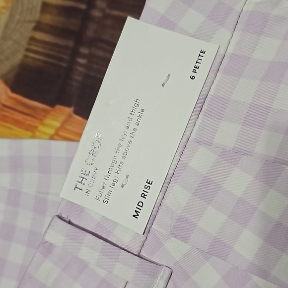 Ann Taylor High-Waisted Cropped Gingham Chino Pants Size‎ 6 Petite NWT 6P - Picture 6 of 6